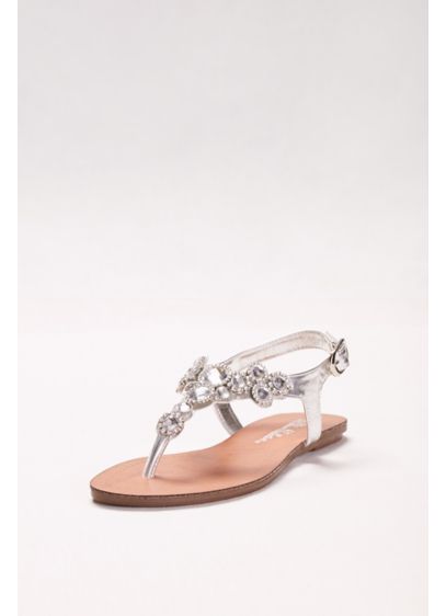 Blossom Grey (T-Strap Sandal with Halo Crystals)
